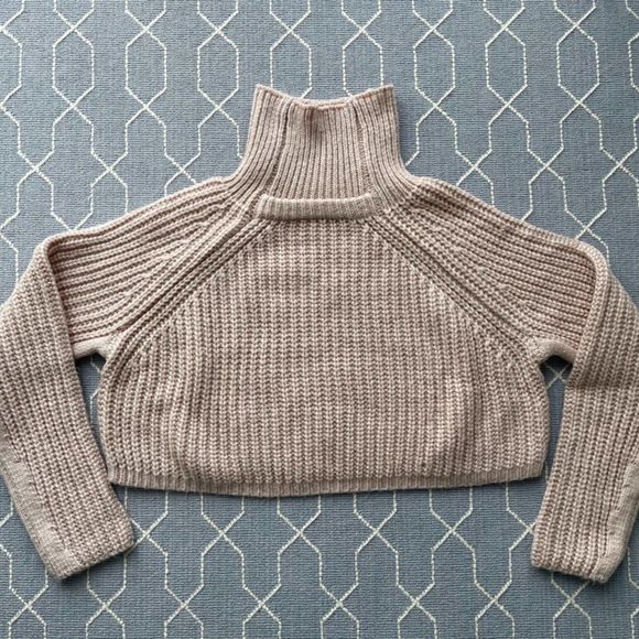LF BSBW Cropped Knit Light Pink Turtle Neck Sweater - Size Small (WORN O… - Picture 1 of 6